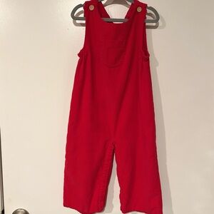 Little English Red Corduroy Overalls 2T